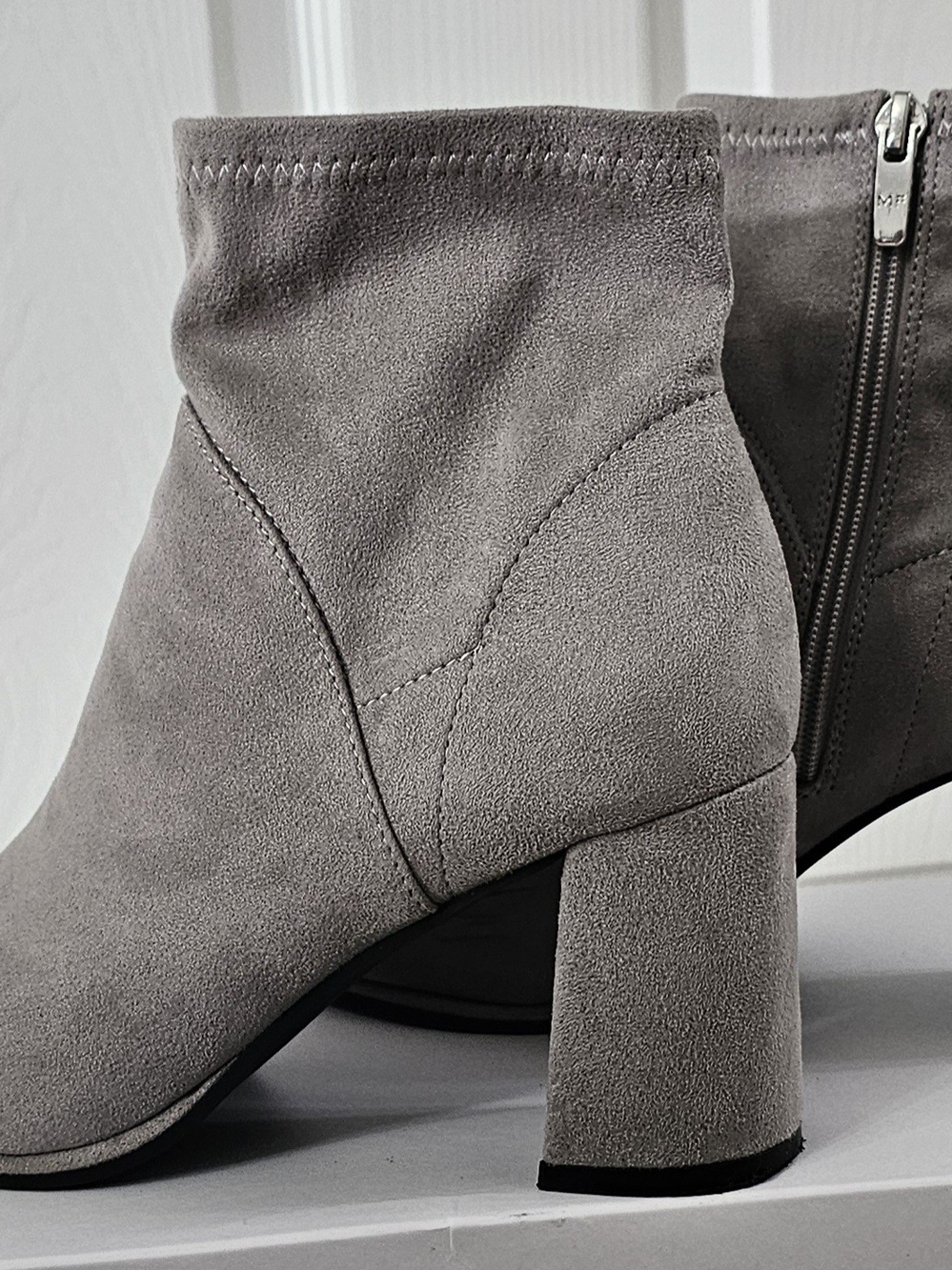 Stylish Marc Fisher Women's Suede Block Heel Ankle Boots - Gray